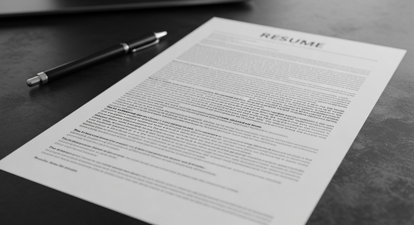 CV dày đặc, lộn xộn, thiếu khoảng trắng và đề mục rõ ràng, minh họa những thông tin không nên đưa vào CV.