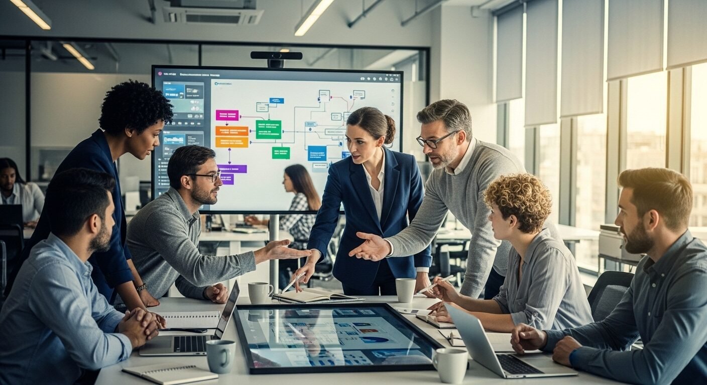 Đội ngũ chuyên gia đa dạng làm việc nhóm hiệu quả trong văn phòng hiện đại, giải quyết vấn đề trên màn hình tương tác. Đây là minh chứng cho sự hợp tác và tư duy sáng tạo trong các ngành nghề khó thất nghiệp. Đội ngũ chuyên gia đa dạng làm việc nhóm hiệu quả trong văn phòng hiện đại, giải quyết vấn đề trên màn hình tương tác. Đây là minh chứng cho sự hợp tác và tư duy sáng tạo trong các ngành nghề khó thất nghiệp.