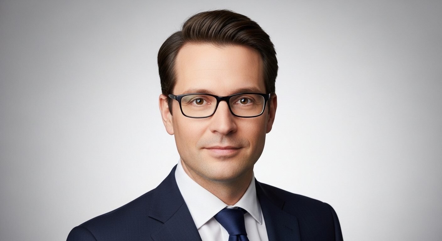 Ảnh chân dung chuyên nghiệp rõ nét, trang phục công sở, nền xám đơn giản. Hình ảnh lý tưởng để minh họa thông tin không nên đưa vào CV.