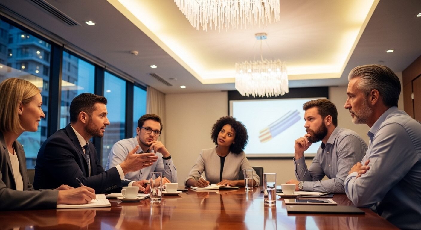 Nhóm chuyên gia đa dạng thảo luận chiến lược, khẳng định giá trị của giao tiếp và giải quyết vấn đề sáng tạo bằng con người trong bối cảnh nhiều ngành nghề bị AI thay thế.