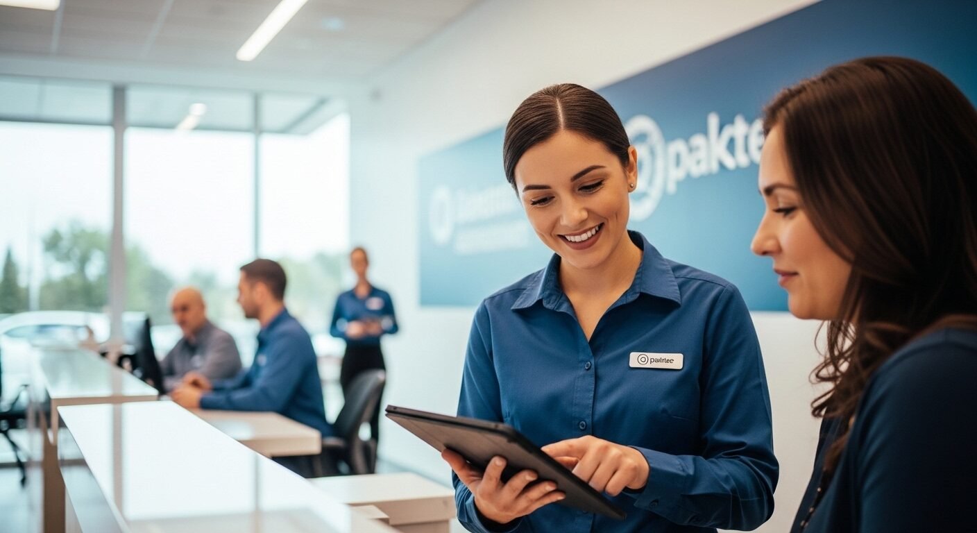 Đại diện dịch vụ khách hàng chuyên nghiệp tận tâm tương tác với khách hàng, hiển thị biểu đồ giải pháp trên máy tính bảng. Đây là minh họa thực tế về Customer Service là gì trong một trung tâm hiện đại. Đại diện dịch vụ khách hàng chuyên nghiệp tận tâm tương tác với khách hàng, hiển thị biểu đồ giải pháp trên máy tính bảng. Đây là minh họa thực tế về Customer Service là gì trong một trung tâm hiện đại.