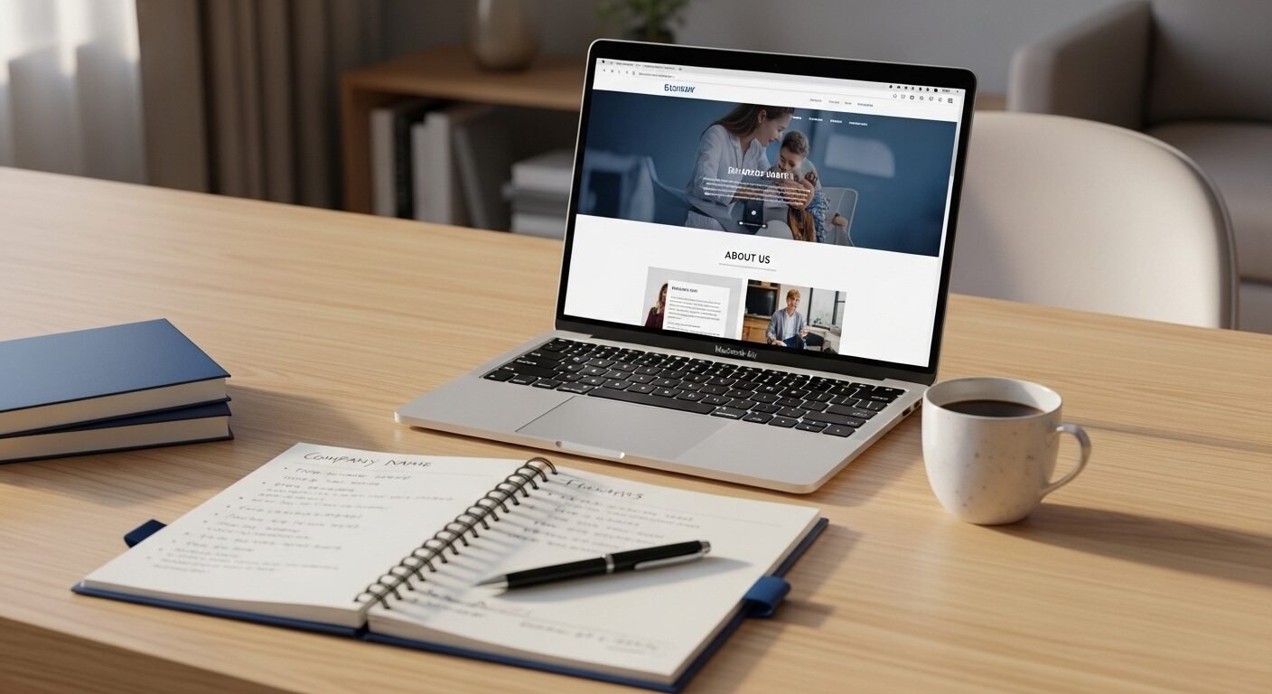 Bàn làm việc tại nhà gọn gàng với laptop, sổ tay và bút, thể hiện việc chuẩn bị kỹ lưỡng để nâng cao kỹ năng trả lời phỏng vấn xin việc hiệu quả. Bàn làm việc tại nhà gọn gàng với laptop, sổ tay và bút, thể hiện việc chuẩn bị kỹ lưỡng để nâng cao kỹ năng trả lời phỏng vấn xin việc hiệu quả.