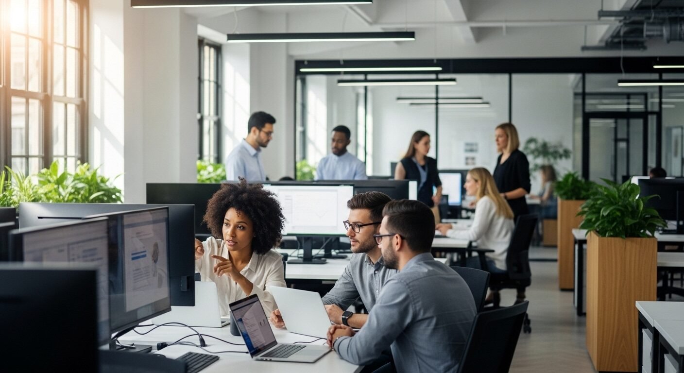 Ảnh văn phòng công nghệ hiện đại, sáng sủa với không gian mở, nơi đội ngũ đa dạng đang thảo luận hợp tác hiệu quả. Môi trường lý tưởng cho những dự án đòi hỏi sự chuyên nghiệp và minh bạch, như việc thực hiện một review LTS Group chất lượng. Ảnh văn phòng công nghệ hiện đại, sáng sủa với không gian mở, nơi đội ngũ đa dạng đang thảo luận hợp tác hiệu quả. Môi trường lý tưởng cho những dự án đòi hỏi sự chuyên nghiệp và minh bạch, như việc thực hiện một review LTS Group chất lượng.