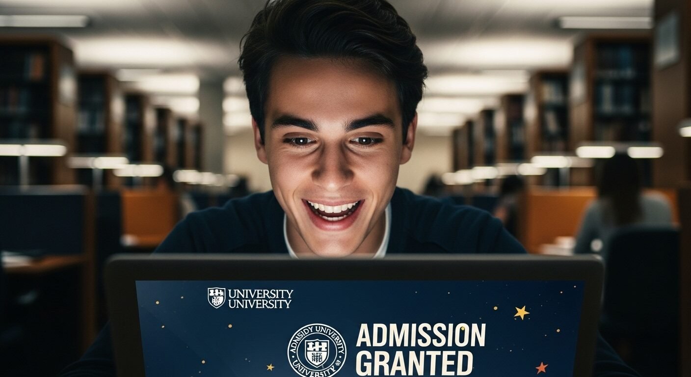 Sinh viên rạng rỡ nhìn màn hình laptop hiển thị Sinh viên rạng rỡ nhìn màn hình laptop hiển thị