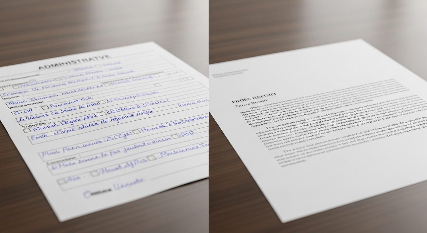 Hình ảnh so sánh một sơ yếu lý lịch viết tay tỉ mỉ với một bản đánh máy rõ ràng, giúp người tìm việc cân nhắc sơ yếu lý lịch viết tay hay đánh máy khi nộp hồ sơ.