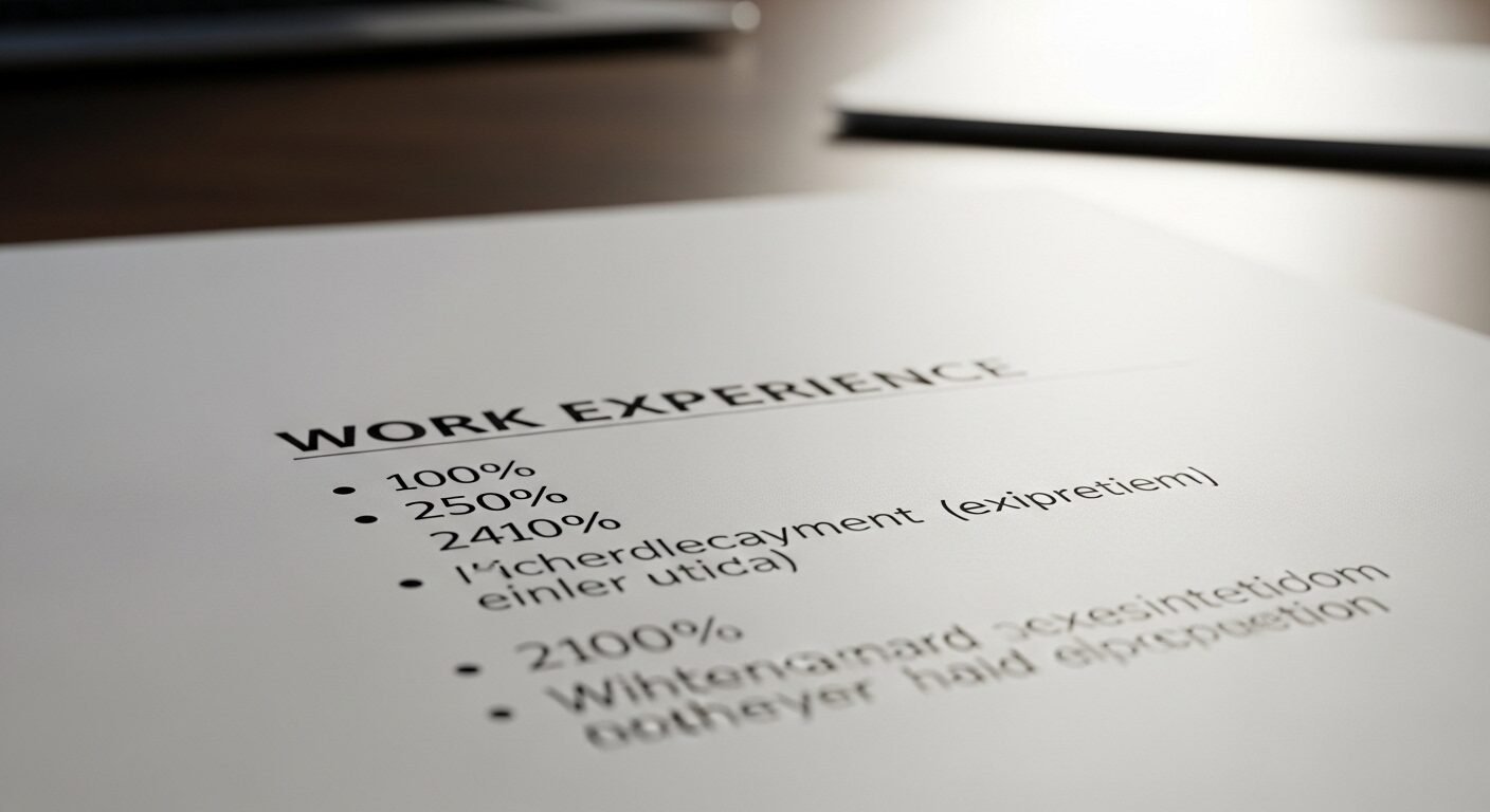 Hình ảnh cận cảnh phần Kinh nghiệm làm việc trên mẫu CV nhân viên văn phòng chuyên nghiệp, với các thành tích nổi bật được nhấn mạnh bằng số liệu rõ ràng.