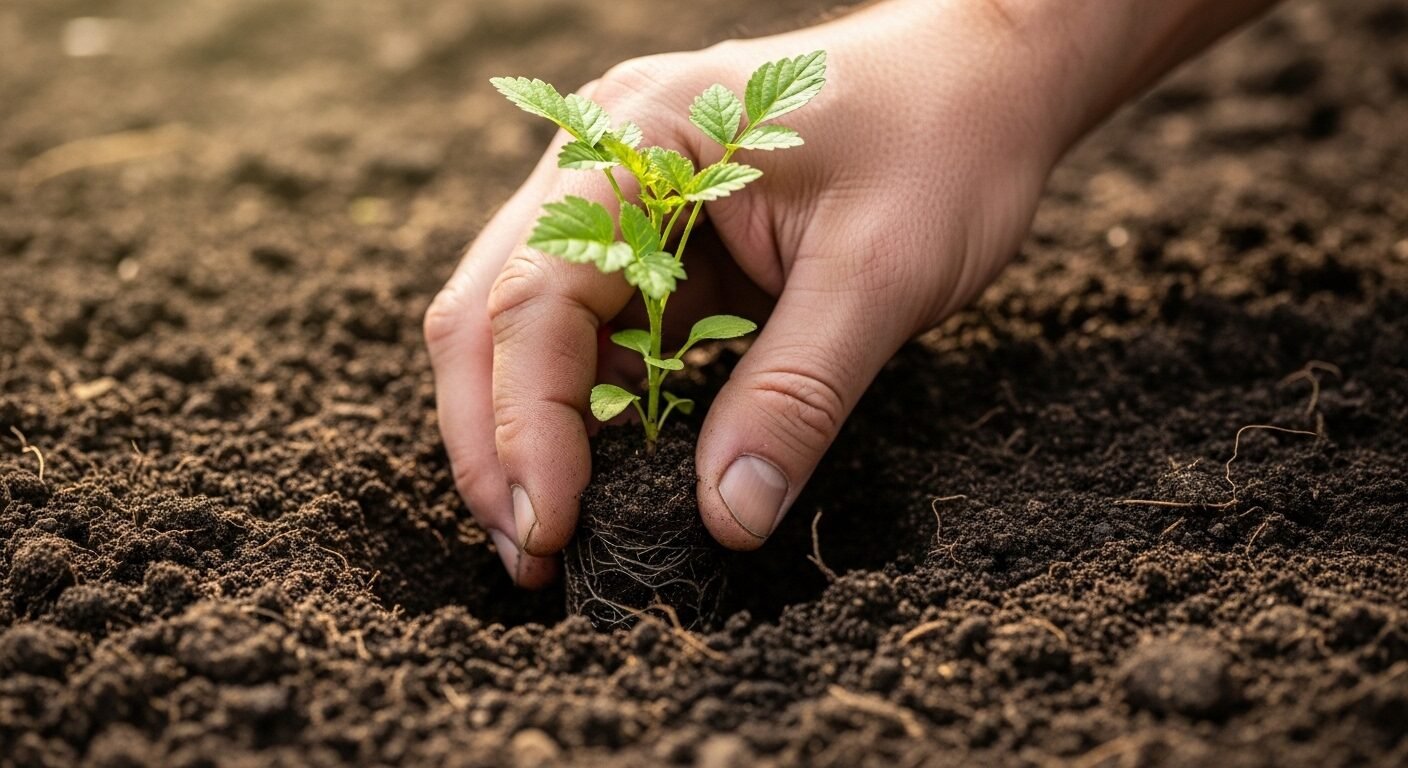 Cận cảnh bàn tay đặt cây non vào đất màu mỡ, tượng trưng cho việc ra quyết định hiệu quả trong sự nghiệp, đặt nền móng cho sự phát triển và thành công bền vững. Cận cảnh bàn tay đặt cây non vào đất màu mỡ, tượng trưng cho việc ra quyết định hiệu quả trong sự nghiệp, đặt nền móng cho sự phát triển và thành công bền vững.