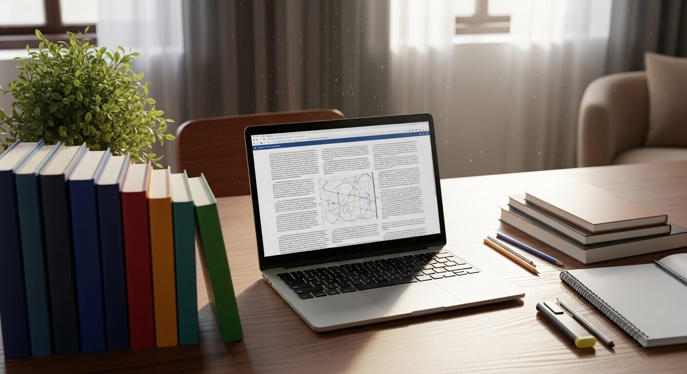 Bàn học ngăn nắp với laptop, sách và sổ ghi chép dưới ánh sáng tự nhiên. Không gian lý tưởng cho việc ôn luyện và chuẩn bị cho quá trình xét tuyển tổng hợp. Bàn học ngăn nắp với laptop, sách và sổ ghi chép dưới ánh sáng tự nhiên. Không gian lý tưởng cho việc ôn luyện và chuẩn bị cho quá trình xét tuyển tổng hợp.