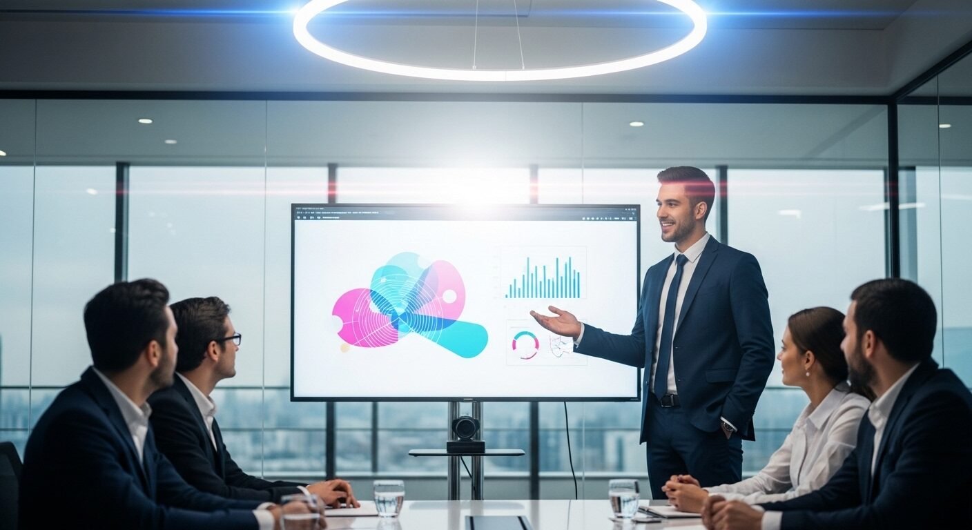 Chuyên gia trẻ tự tin thuyết trình ý tưởng trong phòng họp hiện đại, thể hiện sự chuyên nghiệp và kỹ năng giao tiếp cần thiết khi bạn tìm hiểu cách trả lời phỏng vấn khi chưa có kinh nghiệm. Chuyên gia trẻ tự tin thuyết trình ý tưởng trong phòng họp hiện đại, thể hiện sự chuyên nghiệp và kỹ năng giao tiếp cần thiết khi bạn tìm hiểu cách trả lời phỏng vấn khi chưa có kinh nghiệm.