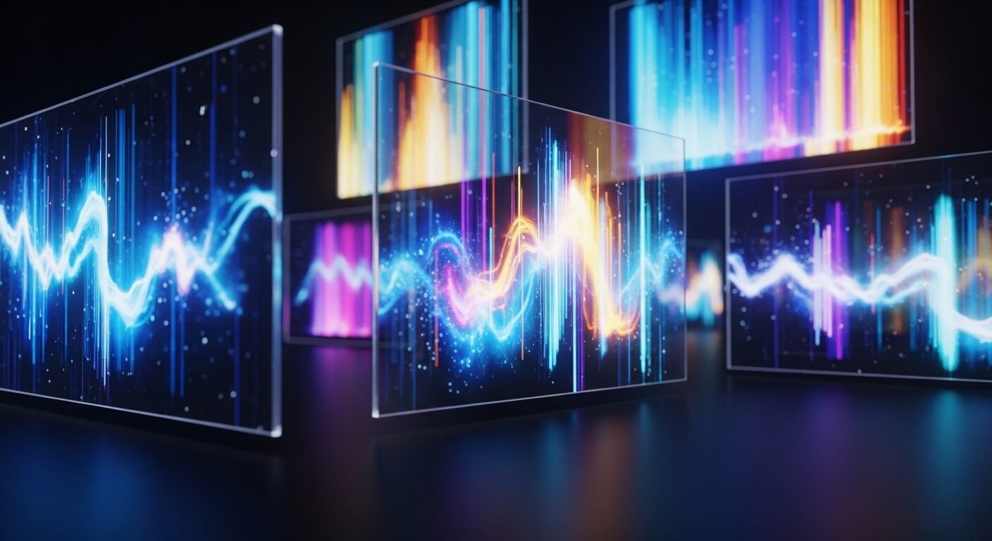 Màn hình kỹ thuật số trong suốt hiển thị nghệ thuật trừu tượng động, màu sắc sống động – thể hiện không gian làm việc sáng tạo tại TikTok tuyển dụng. Màn hình kỹ thuật số trong suốt hiển thị nghệ thuật trừu tượng động, màu sắc sống động – thể hiện không gian làm việc sáng tạo tại TikTok tuyển dụng.