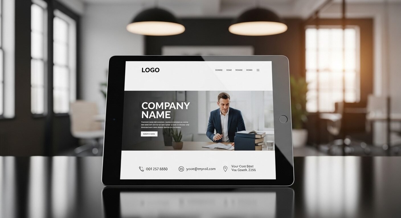 Máy tính bảng hiển thị website công ty chuyên nghiệp với logo và thông tin, hỗ trợ tìm việc làm hiệu quả. Máy tính bảng hiển thị website công ty chuyên nghiệp với logo và thông tin, hỗ trợ tìm việc làm hiệu quả.