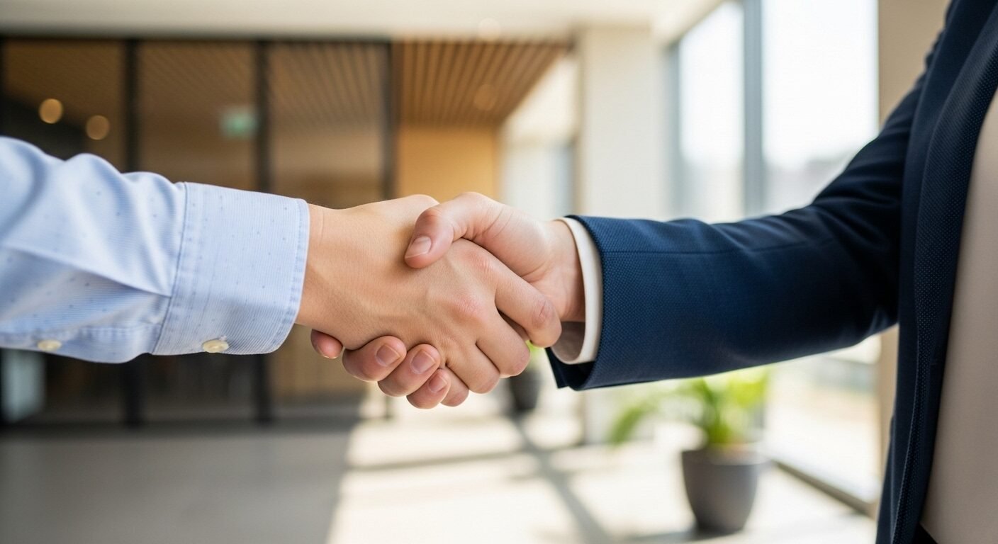 Cận cảnh hai người bắt tay chuyên nghiệp, tạo ấn tượng tốt khi tìm việc hoặc áp dụng cách trả lời phỏng vấn khi chưa có kinh nghiệm. Cận cảnh hai người bắt tay chuyên nghiệp, tạo ấn tượng tốt khi tìm việc hoặc áp dụng cách trả lời phỏng vấn khi chưa có kinh nghiệm.