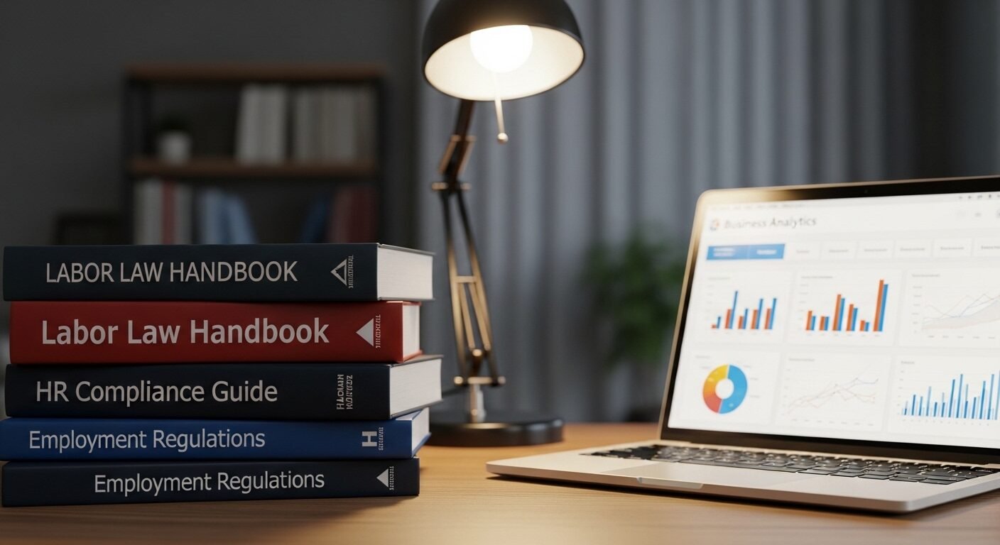 Chồng sách luật lao động và nhân sự cạnh laptop phân tích kinh doanh trong không gian học tập yên tĩnh, phản ánh quá trình nghiên cứu chuyên sâu, hỗ trợ giải đáp các câu hỏi phỏng vấn nhân viên nhân sự và quản lý HR hiệu quả. Chồng sách luật lao động và nhân sự cạnh laptop phân tích kinh doanh trong không gian học tập yên tĩnh, phản ánh quá trình nghiên cứu chuyên sâu, hỗ trợ giải đáp các câu hỏi phỏng vấn nhân viên nhân sự và quản lý HR hiệu quả.