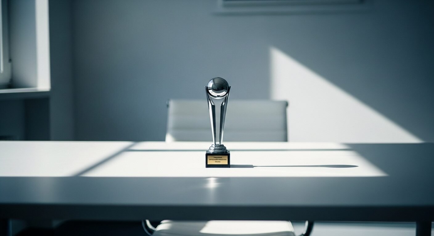 Chiếc cúp kim loại sáng bóng trên bàn làm việc trắng tinh dưới ánh sáng mạnh, tượng trưng cho thành quả từ những nỗ lực như cách làm báo cáo thực tập chuyên nghiệp. Chiếc cúp kim loại sáng bóng trên bàn làm việc trắng tinh dưới ánh sáng mạnh, tượng trưng cho thành quả từ những nỗ lực như cách làm báo cáo thực tập chuyên nghiệp.