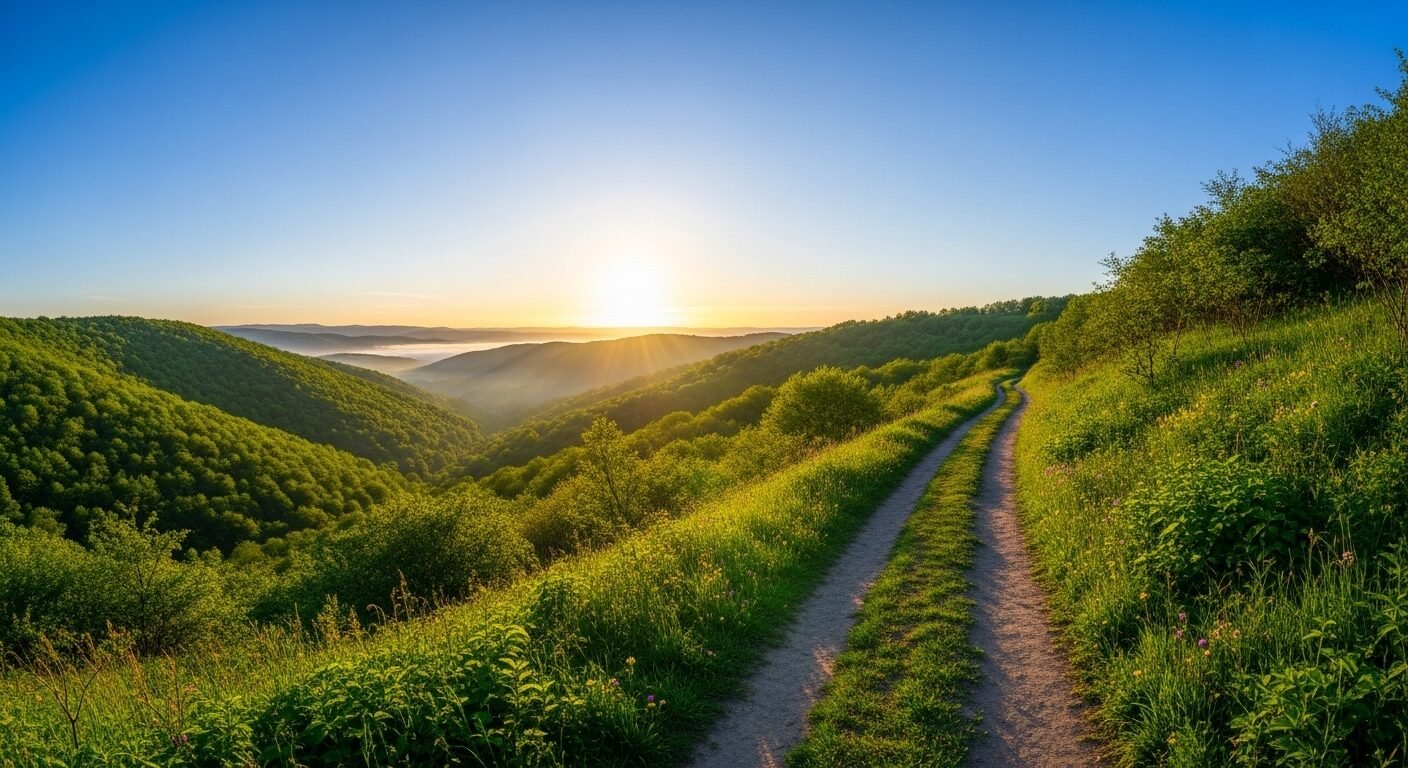 Con đường quanh co xanh mướt dẫn đến chân trời sáng, gợi ý hướng đi cho Cách trả lời phỏng vấn khi chưa có kinh nghiệm.