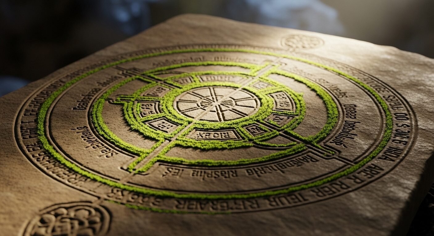 Phiến đá cổ khắc họa đồ tròn phức tạp với rêu xanh và ánh sáng tự nhiên, tượng trưng cho sự học hỏi và phát triển không ngừng để ra quyết định hiệu quả trong sự nghiệp. Phiến đá cổ khắc họa đồ tròn phức tạp với rêu xanh và ánh sáng tự nhiên, tượng trưng cho sự học hỏi và phát triển không ngừng để ra quyết định hiệu quả trong sự nghiệp.