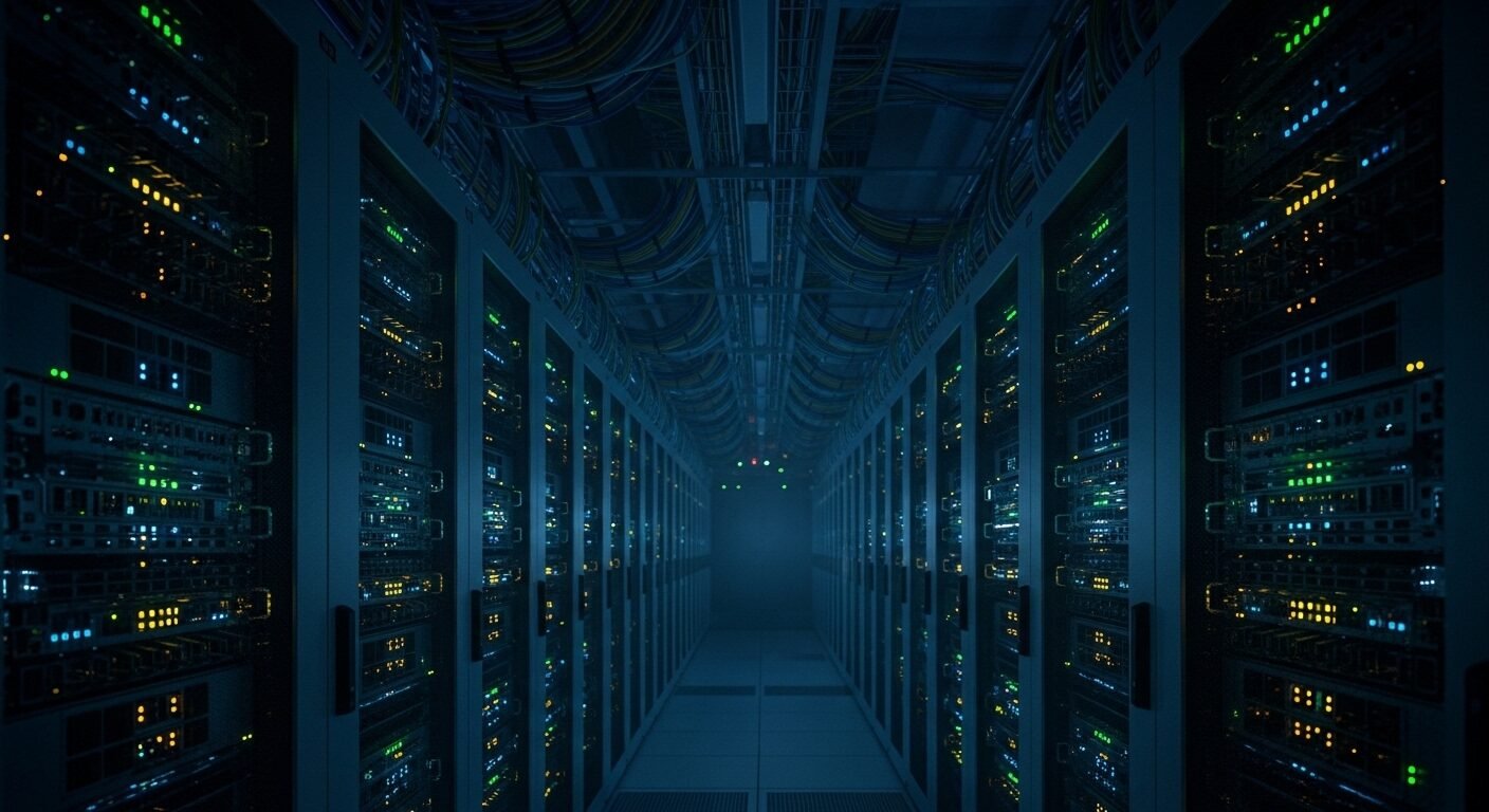 Phòng máy chủ hiện đại với đèn tín hiệu rực sáng, biểu tượng của hạ tầng kỹ thuật số quan trọng, tạo nền tảng cho nhiều cơ hội việc làm tại TP Hồ Chí Minh trong ngành công nghệ. Phòng máy chủ hiện đại với đèn tín hiệu rực sáng, biểu tượng của hạ tầng kỹ thuật số quan trọng, tạo nền tảng cho nhiều cơ hội việc làm tại TP Hồ Chí Minh trong ngành công nghệ.